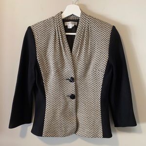 Kay Unger Tan and Black Knit Jacket